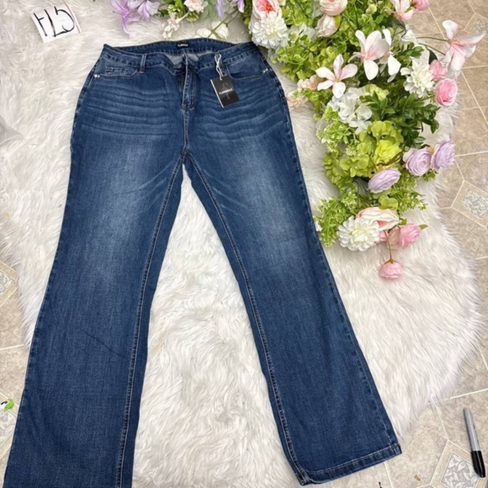 Flamingals 4XL flared stretchy denim jeans FL5 58